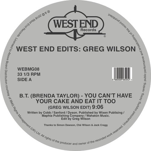Various Artists - West End Edits: Greg Wilson (Various Artists) { vinyl }
