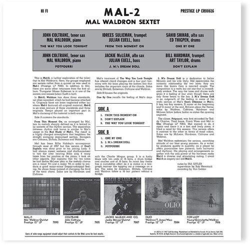 Mal Sextet Waldron - Mal/2 (Original Jazz Classics Series) { vinyl }