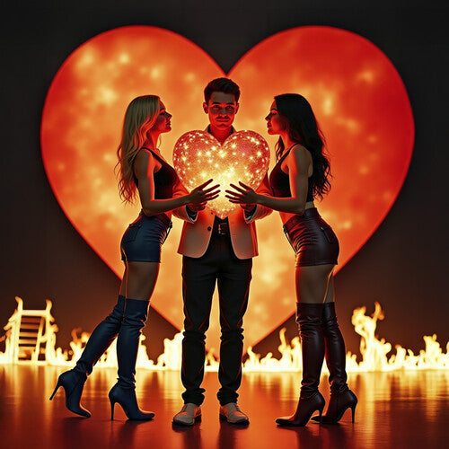 Council of Thirteen - Love Has the Fire - Clear Red with Bright Yellow Splatter