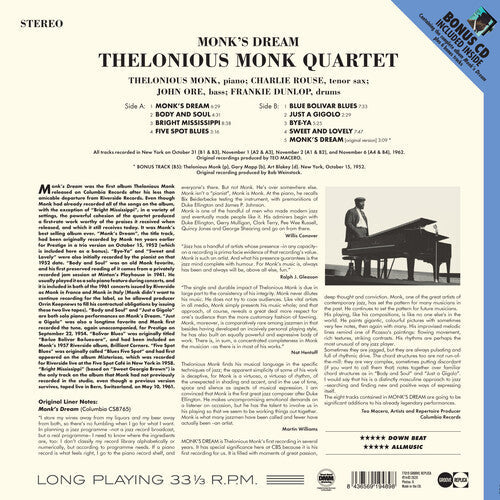 Thelonious Monk - Monk's Dream [Limited 180-Gram Vinyl With Bonus Tracks & Bonus CD] { vinyl }